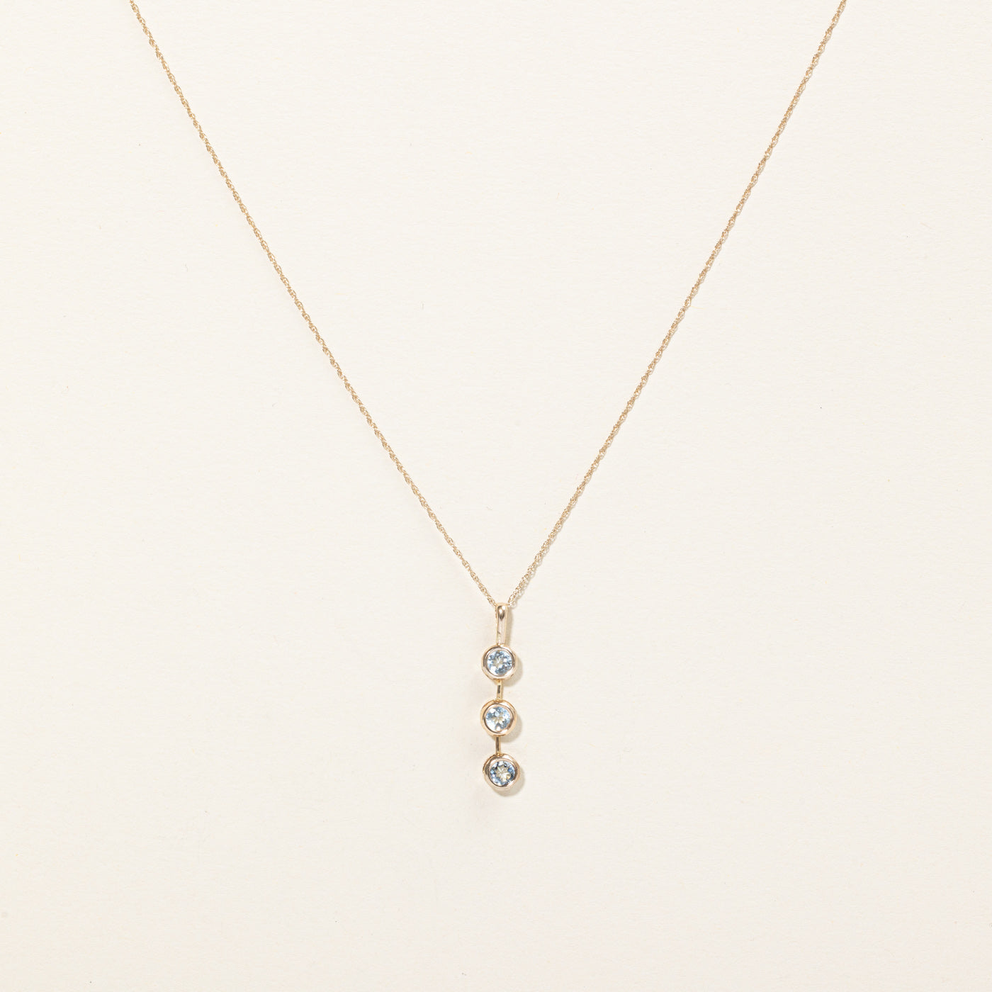 Aquamarine Drop Pendant & Necklace | 0.60ctw | 18