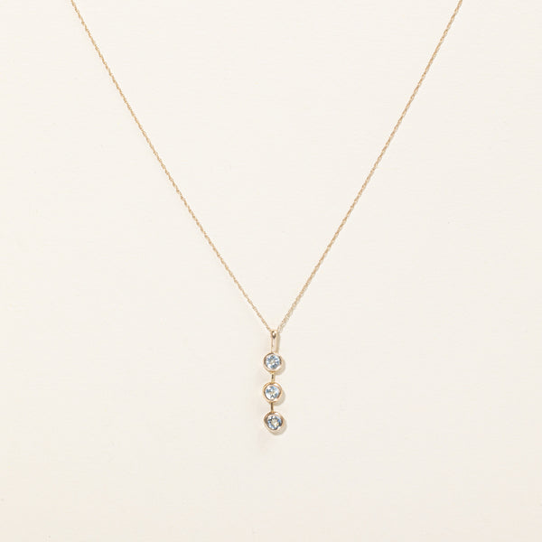 Aquamarine Drop Pendant & Necklace | 0.60ctw | 18