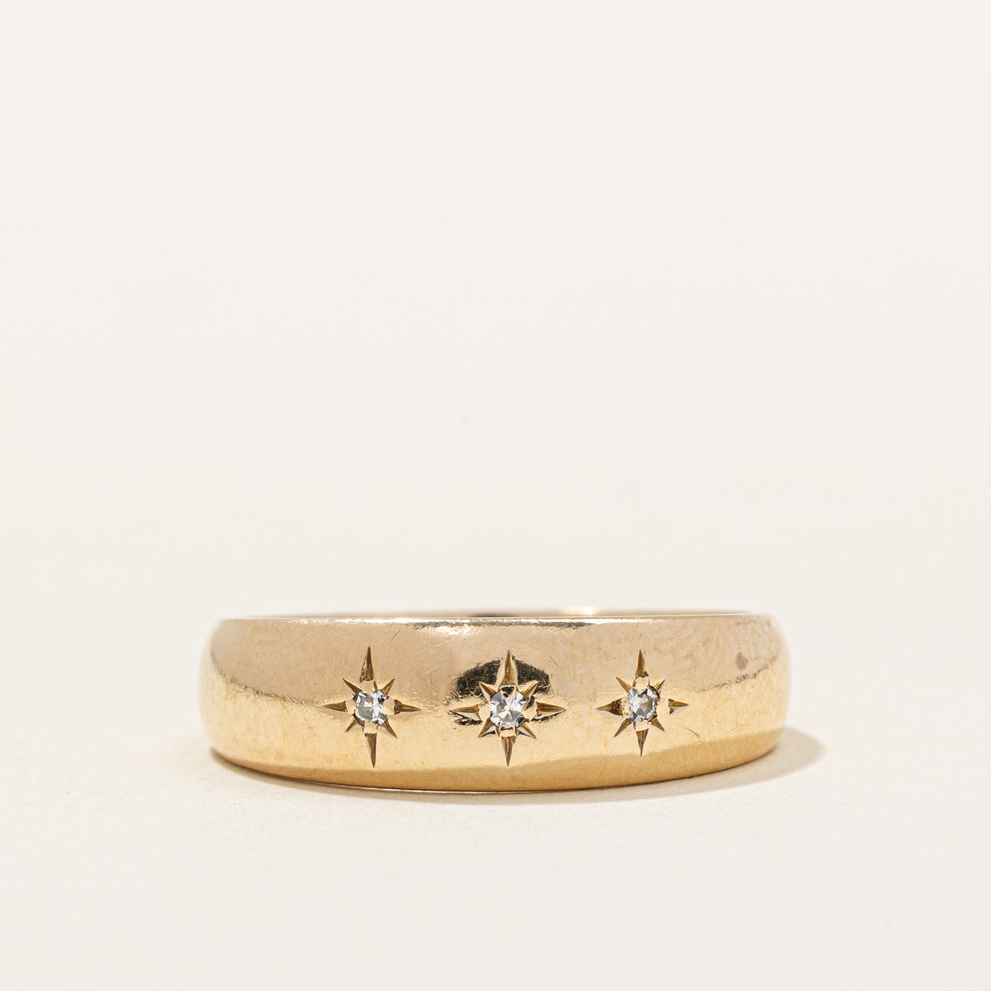 Three Stone Starburst Diamond Ring | 0.03ctw | SZ 7.75 |