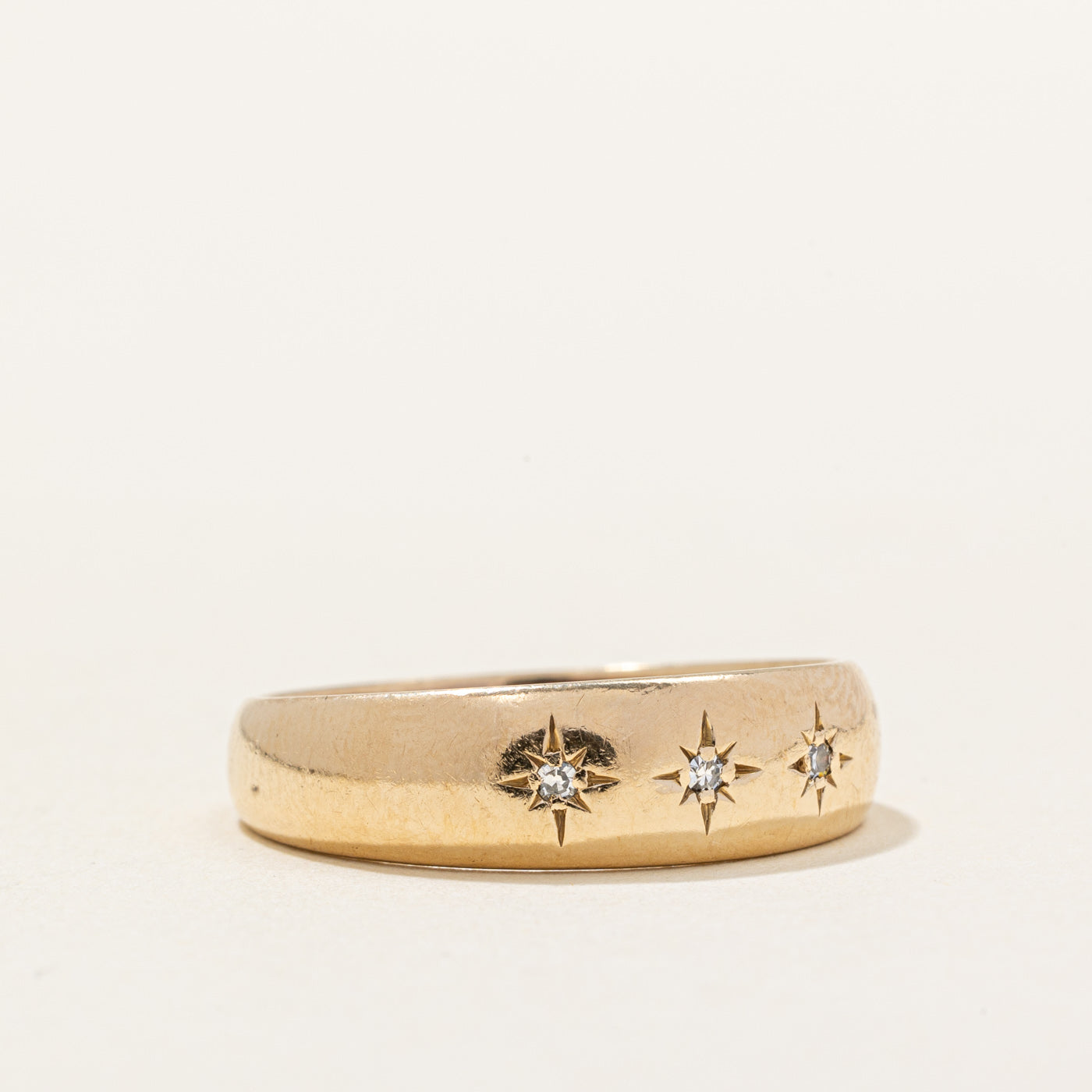 Three Stone Starburst Diamond Ring | 0.03ctw | SZ 7.75 |