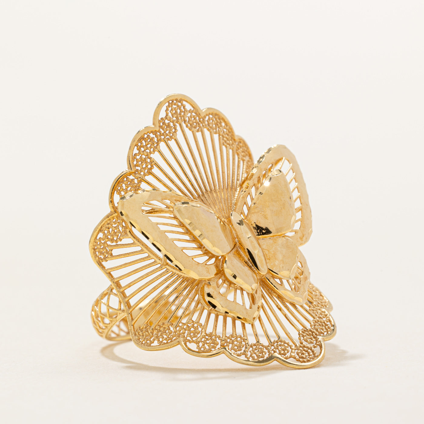 18k Yellow Gold Butterfly Ring | SZ 7.5 |