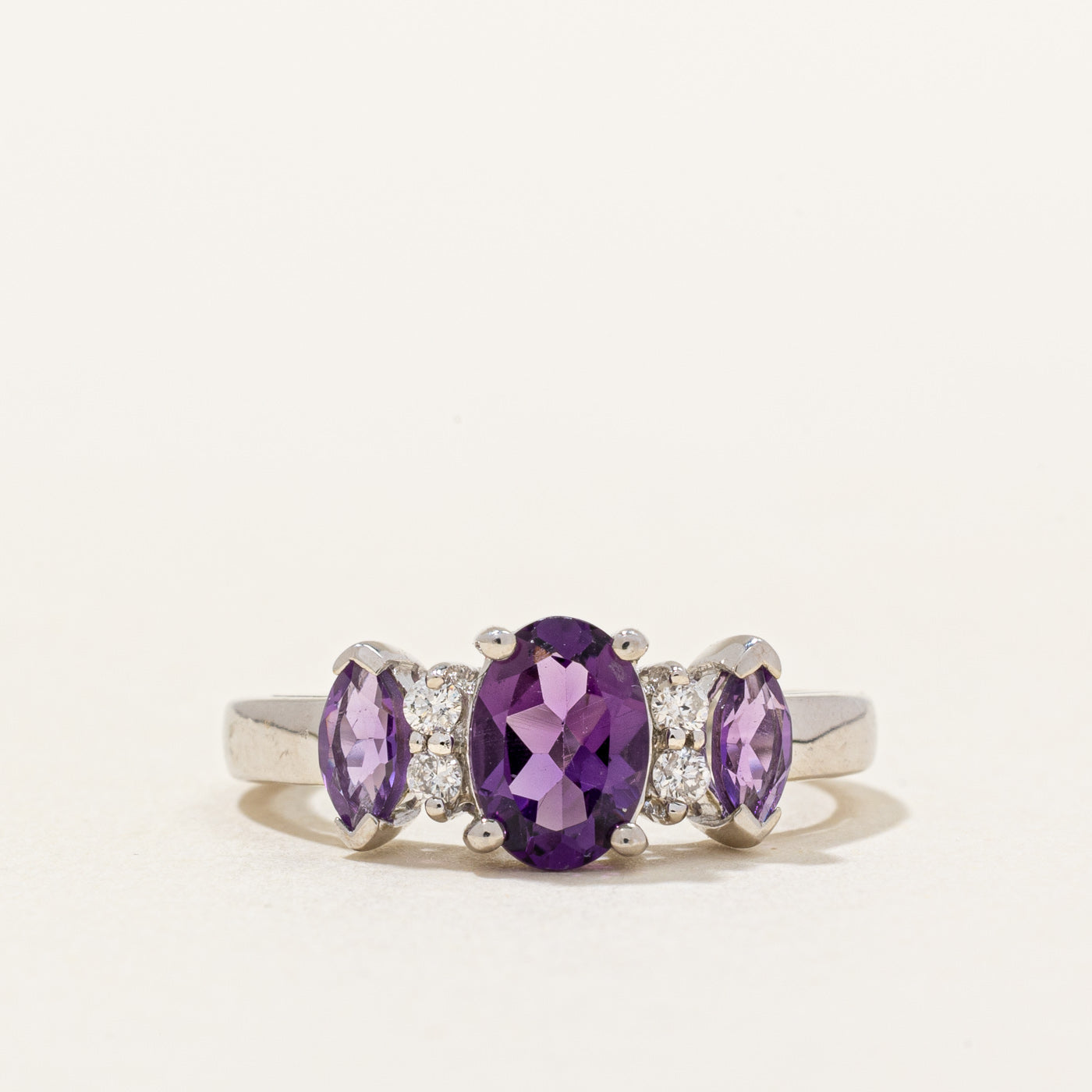 Amethyst & Diamond Ring | 0.80ctw, 0.06ctw | SZ 4.25 |