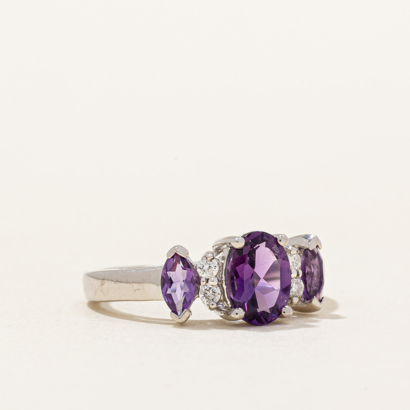 Amethyst & Diamond Ring | 0.80ctw, 0.06ctw | SZ 4.25 |