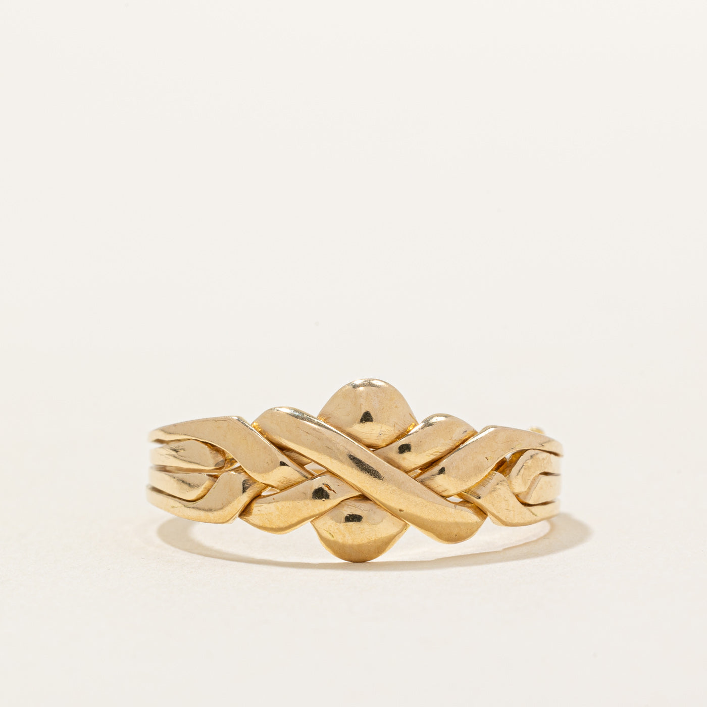 18k Yellow Gold Solved Puzzle Ring | SZ 10.25 |