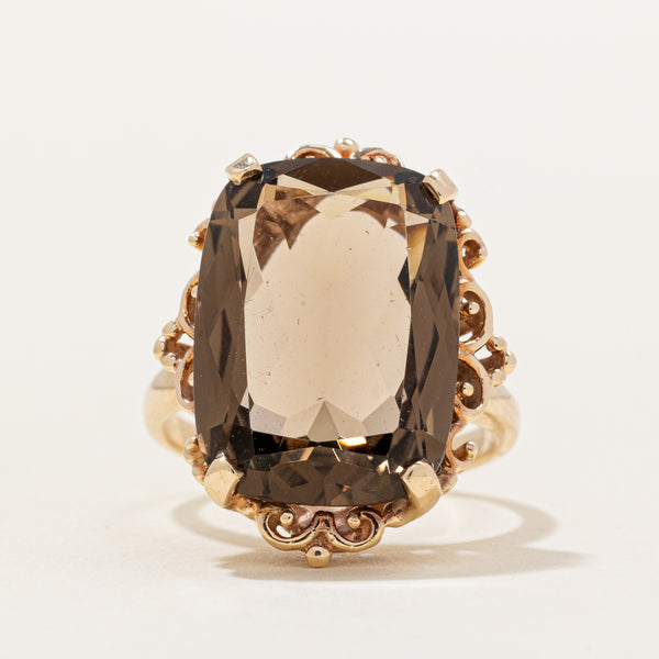 Smoky Quartz Cocktail Ring | 14.00ct | SZ 6.5 |