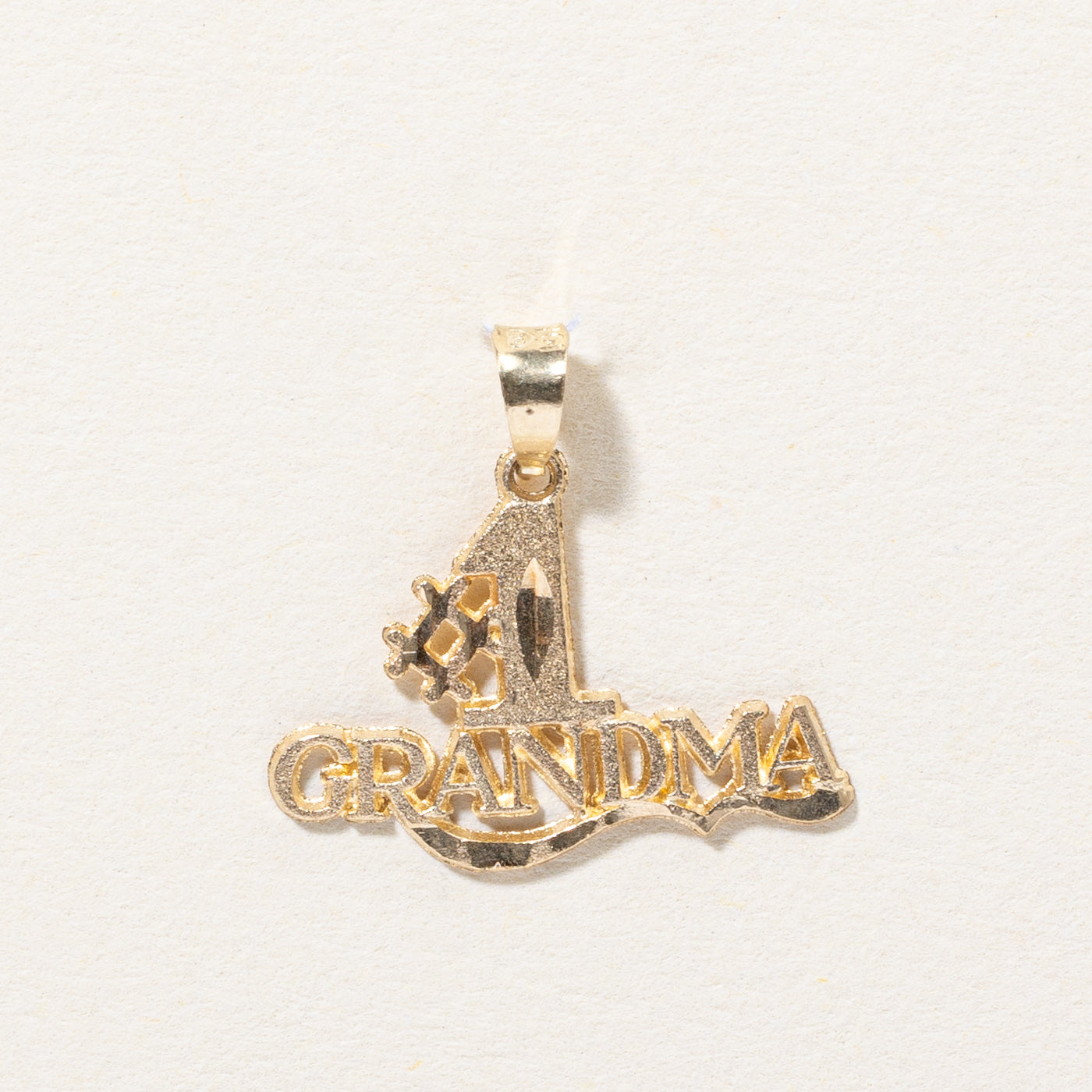 10k Yellow Gold '#1 Grandma' Pendant