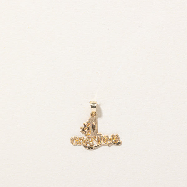 10k Yellow Gold '#1 Grandma' Pendant