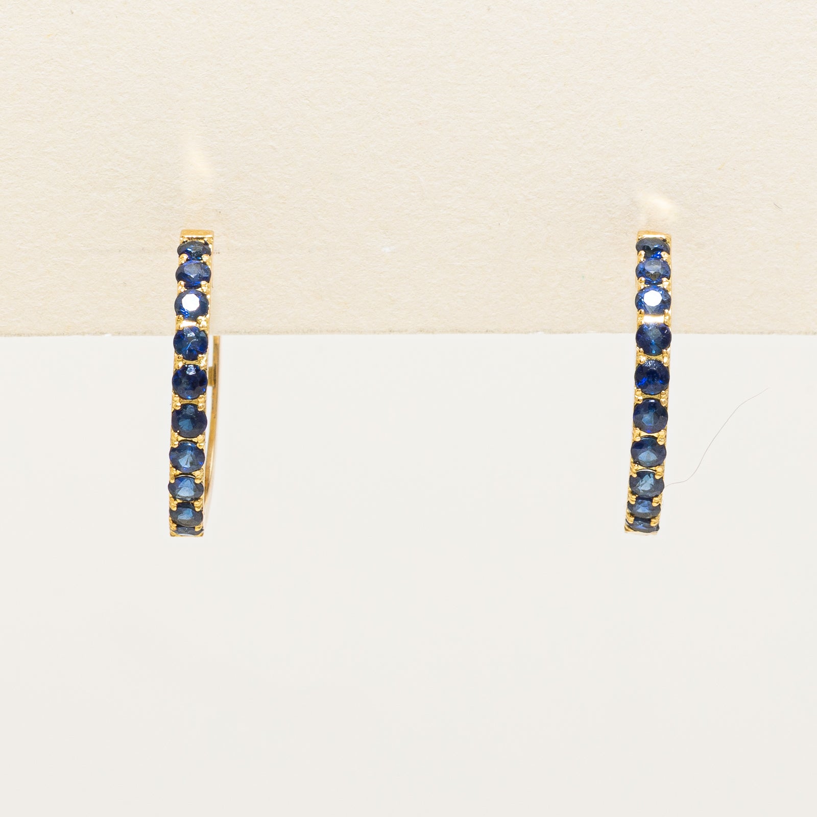 Pave Set Sapphire Huggie Earrings | 0.60ctw