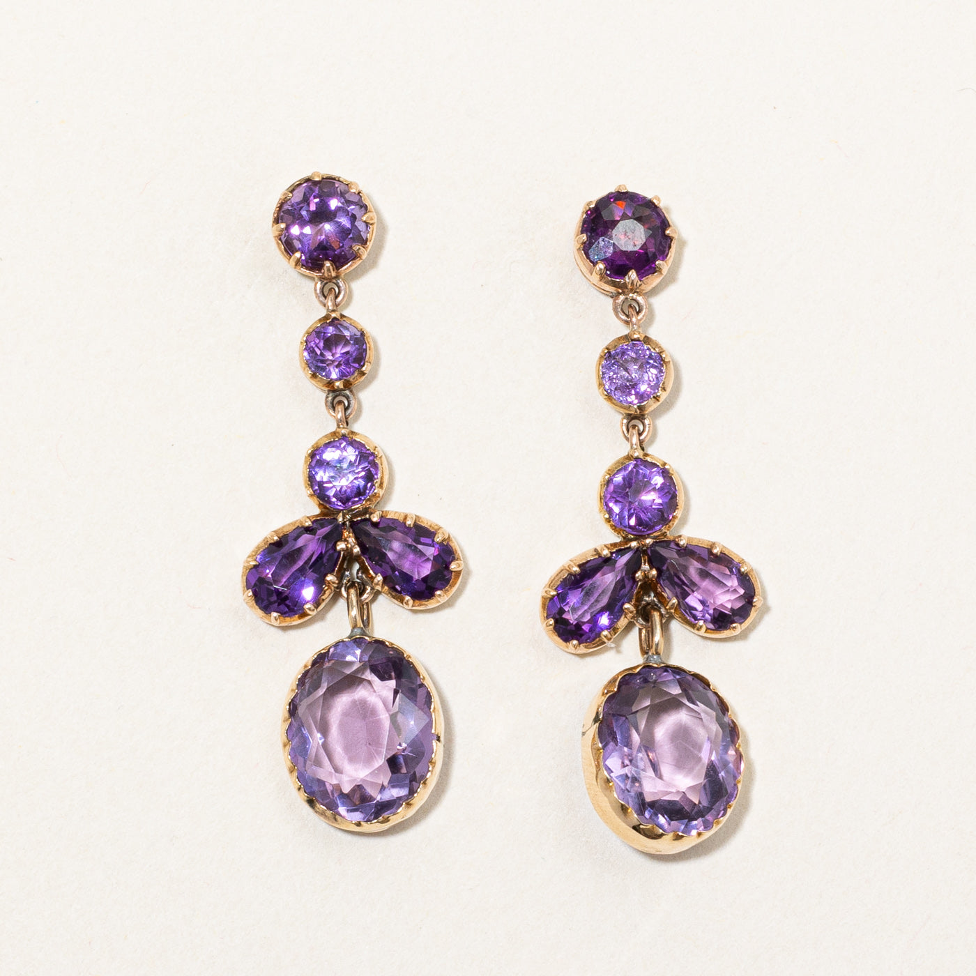 Vintage Amethyst Cascade Cocktail Earrings | 12.50ctw |