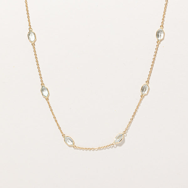 Vintage Lozenge Aquamarine Necklace | 4.63ctw | 18