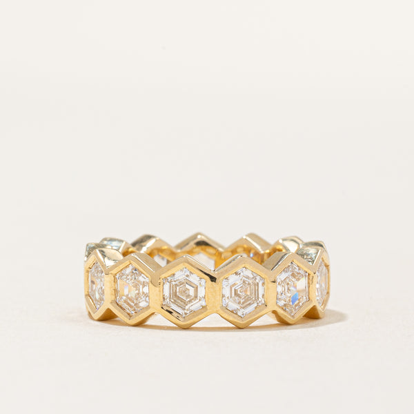 GIA Certified Hexagon Diamond Eternity Ring | 4.08ctw IF-VS2 F/G | SZ 6.25 |