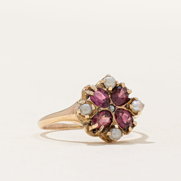 Vintage Tourmaline & Pearl Ring | 0.60ctw | SZ 5.5 |