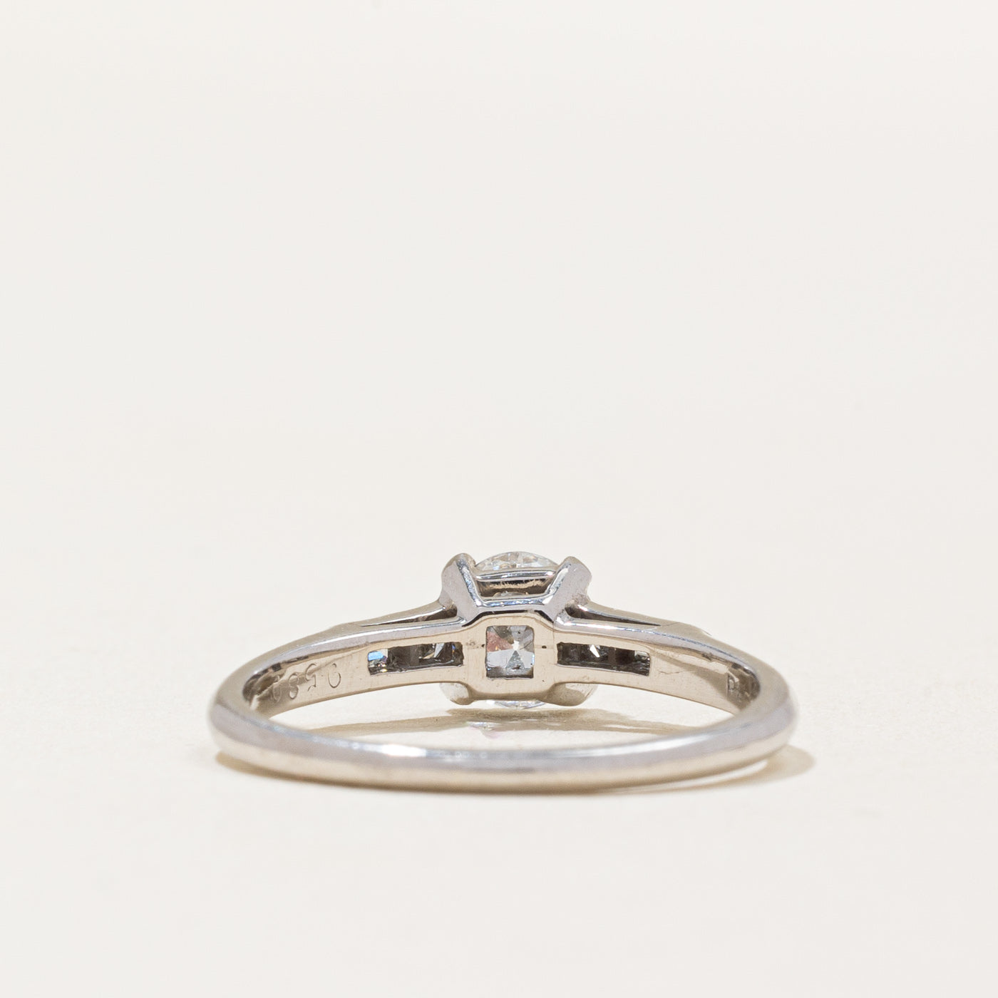 'Cartier' Art Deco Old European Cut Diamond Engagement Ring in Palladium | 0.68ctw VS1 F/G | SZ 6.5 |