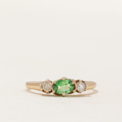Antique Tsavorite Garnet & Diamond Ring | 0.30ct, 0.13ctw | SZ 5.25 |