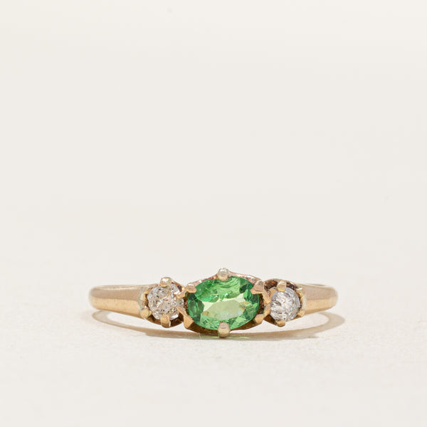 Tsavorite & Diamond Ring | 0.30ct, 0.13ctw | SZ 5.25 |