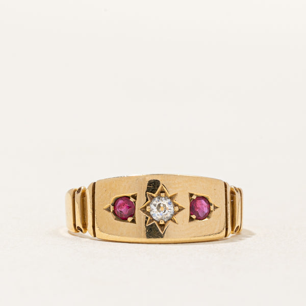 1894 Birmingham Ruby & Diamond Ring | 0.12ctw, 0.06ct | SZ 6.5 |