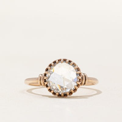 2.14ct GIA-graded Antique Rose Cut Natural Diamond Ring | 2.14ct SI1 J Good | SZ 8.25 |