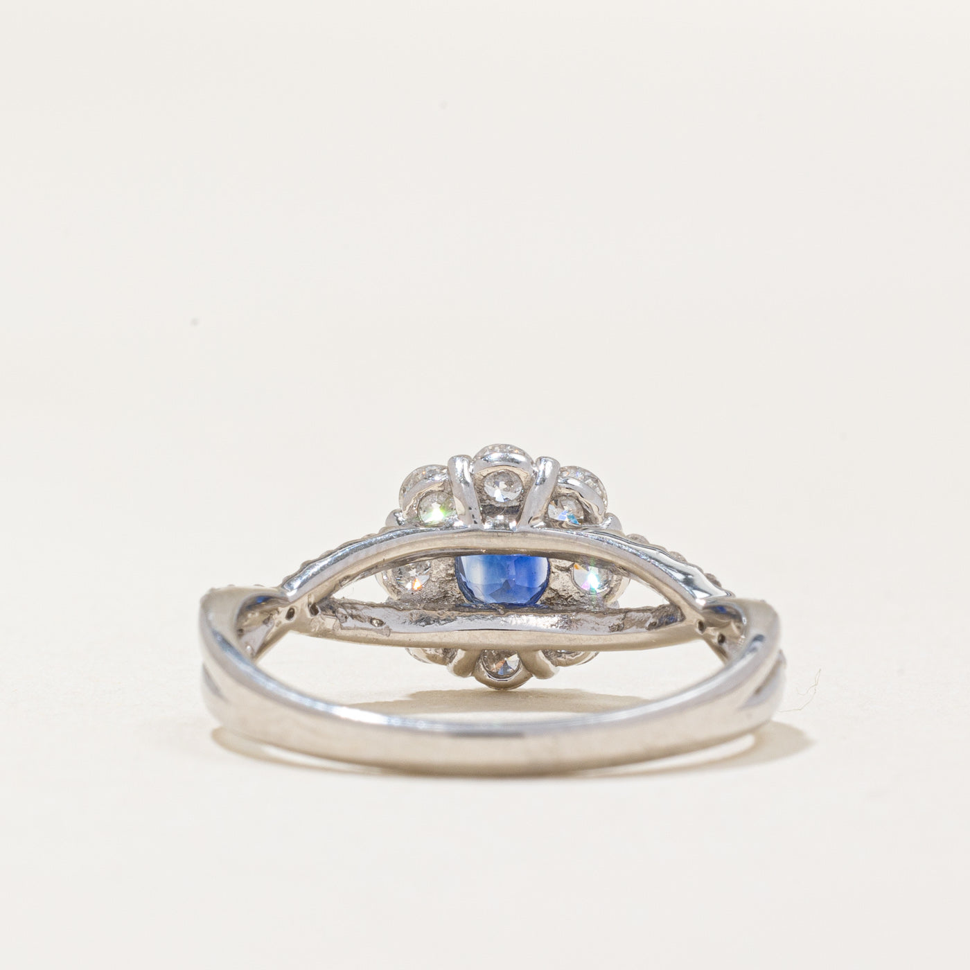 Sapphire & Diamond Halo Ring | 0.36ct, 0.63ctw | SZ 5.5 |