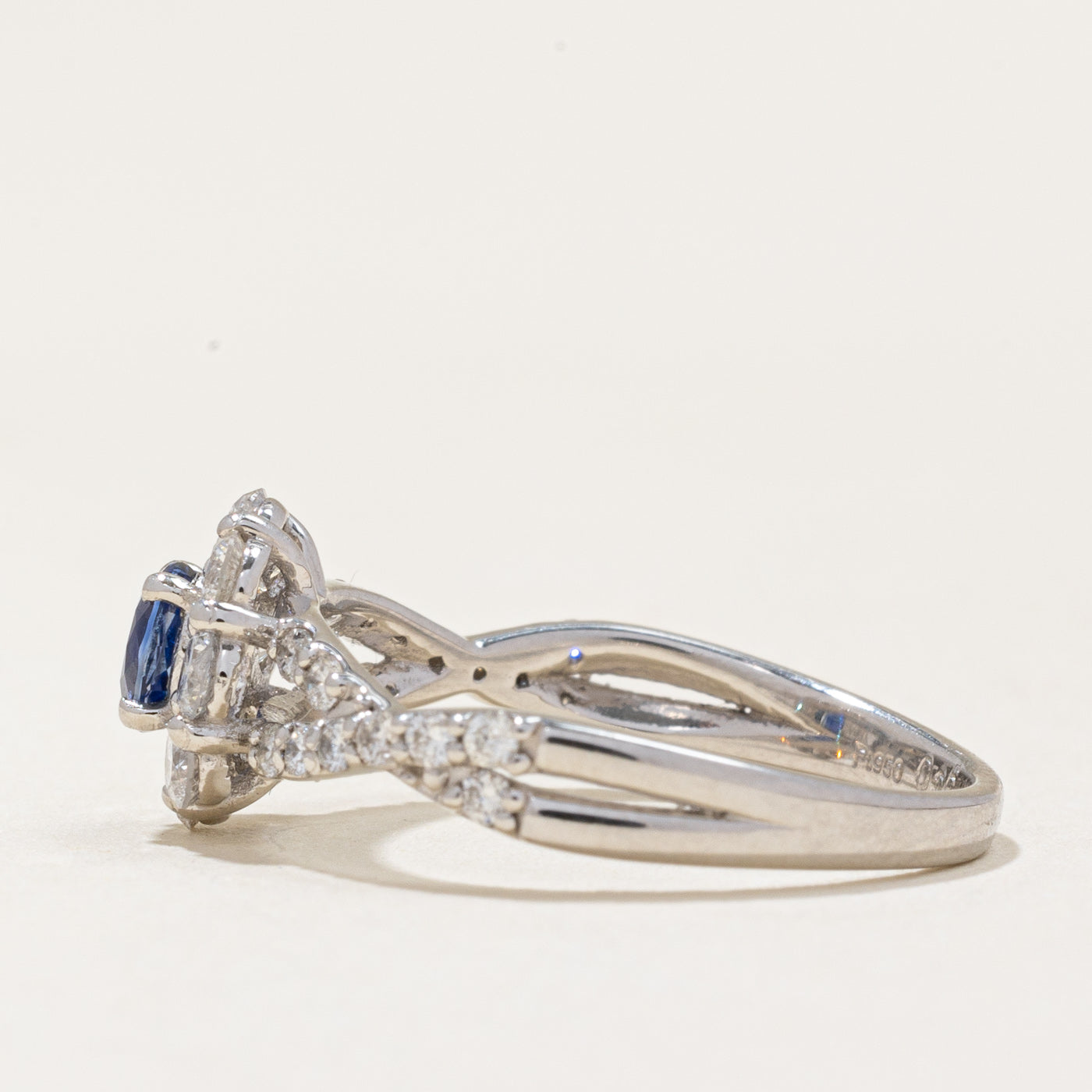 Sapphire & Diamond Halo Ring | 0.36ct, 0.63ctw | SZ 5.5 |