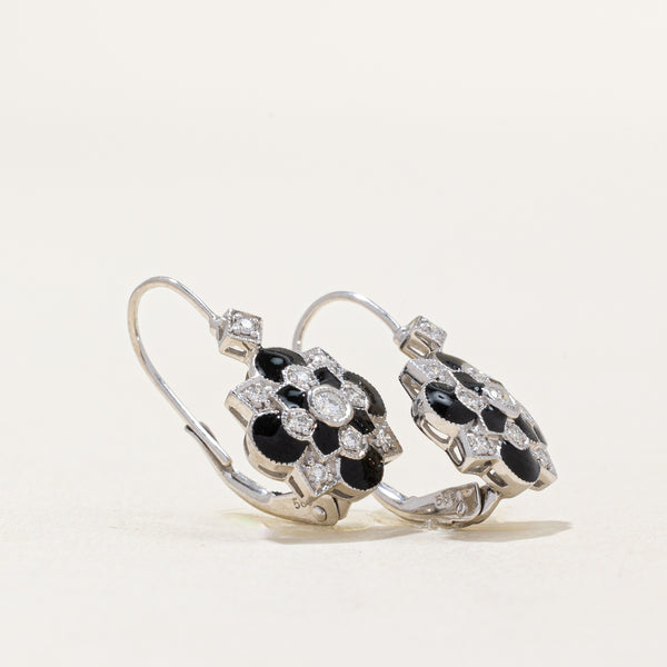 Diamond & Black Enamel Earrings | 0.24ctw |