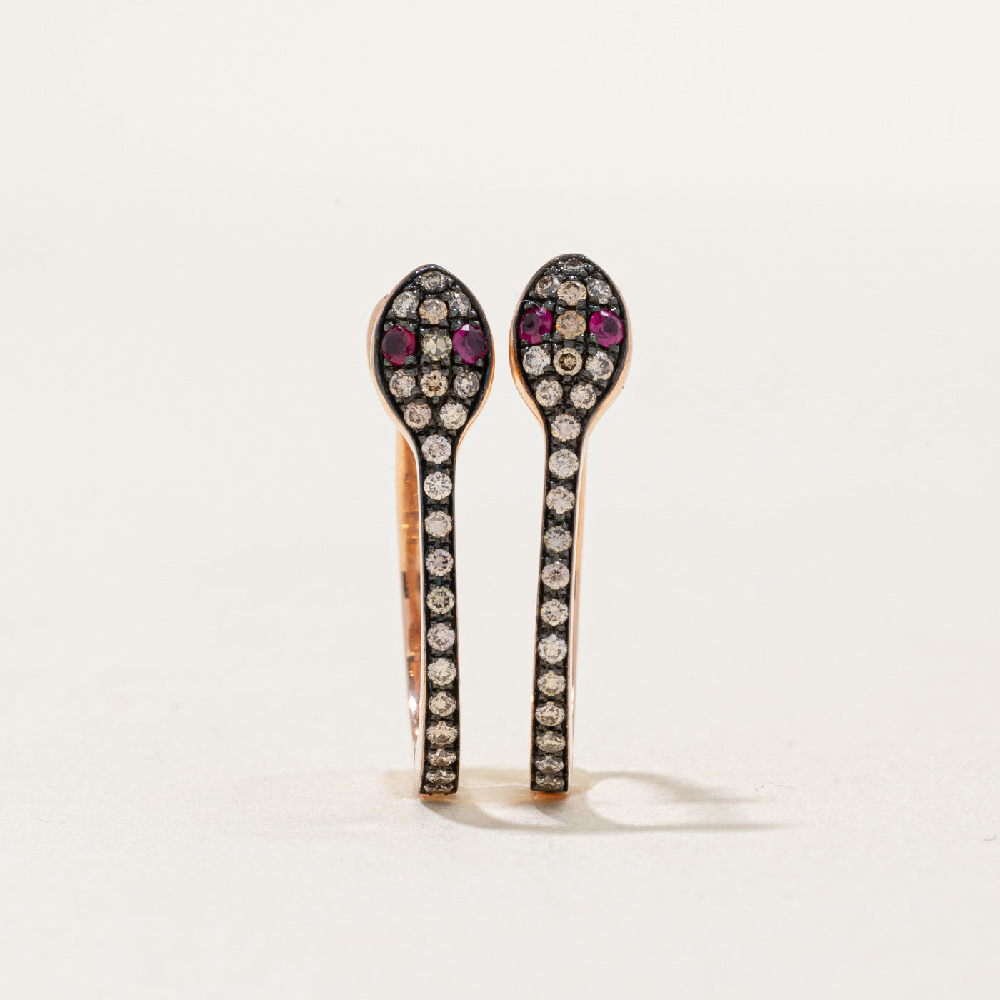 Effy' Diamond & Ruby Snake Hoop Earrings | 0.31ctw, 0.06ctw |