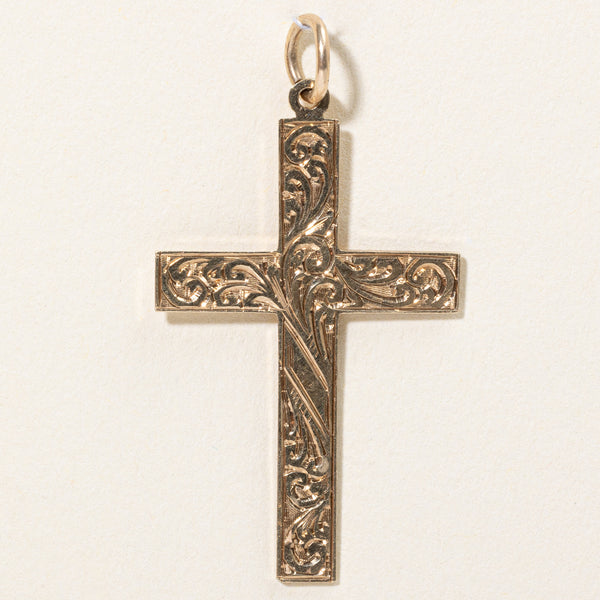 1938 Chester 9k Yellow Gold Cross Pendant