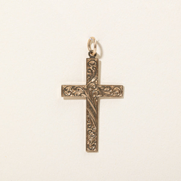 1938 Chester 9k Yellow Gold Cross Pendant