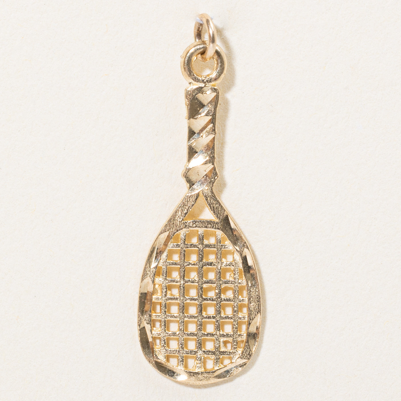 10k Yellow Gold Tennis Racket Charm