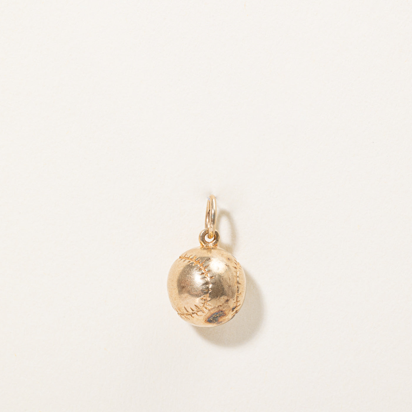 10k Yellow Gold Baseball Charm