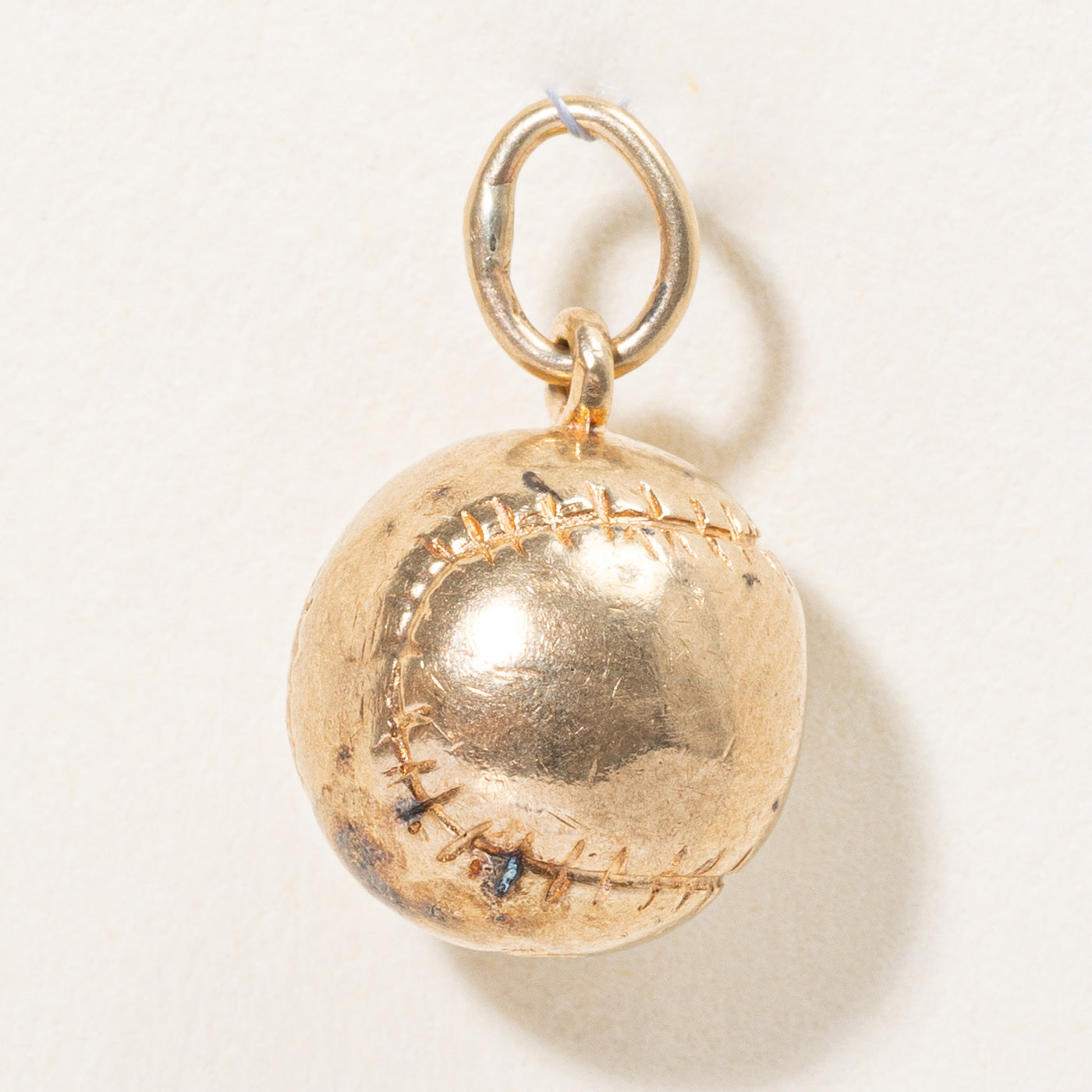 10k Yellow Gold Baseball Charm