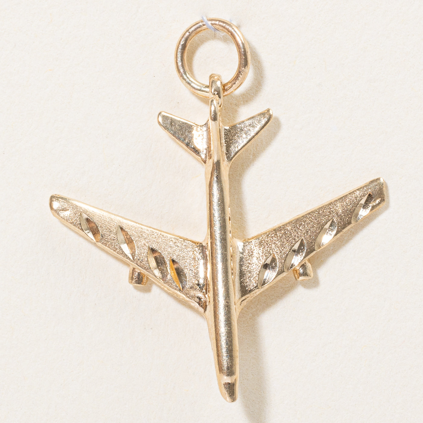 10k Yellow Gold Airplane Pendant