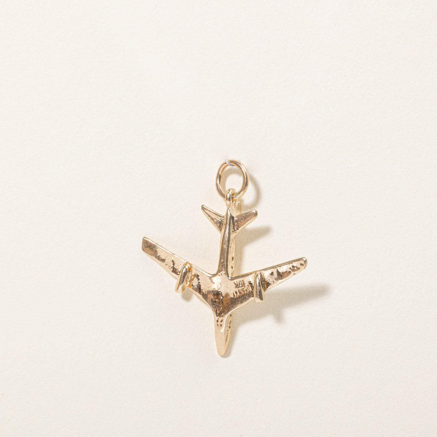 10k Yellow Gold Airplane Pendant