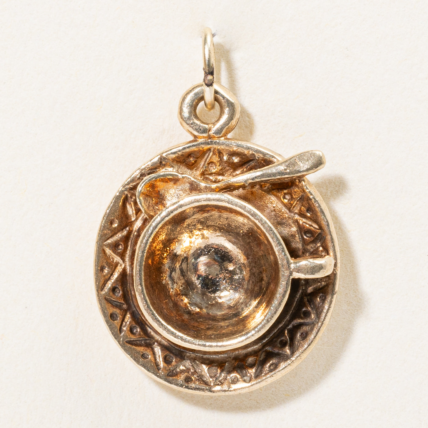 10k Yellow Gold Teacup & Saucer Charm