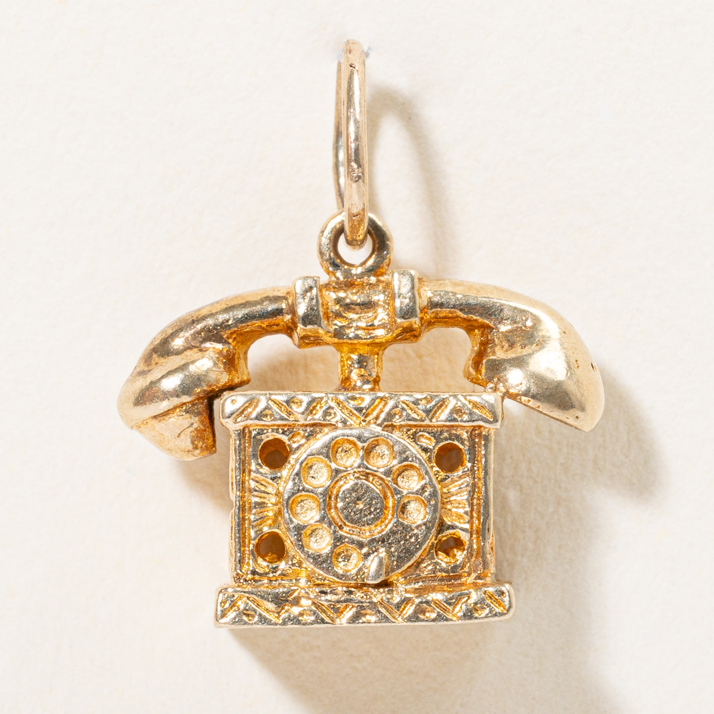 14k Yellow Gold Rotary Phone Charm