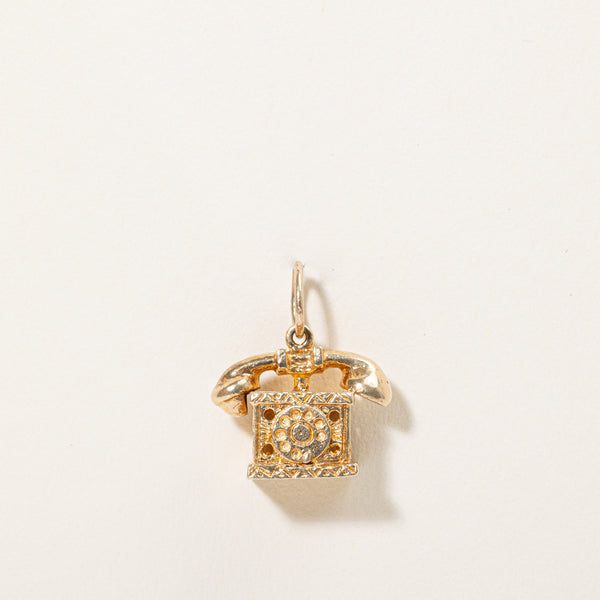 14k Yellow Gold Rotary Phone Charm