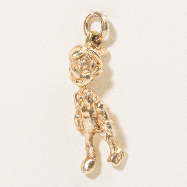 14k Yellow Gold Pinocchio Charm