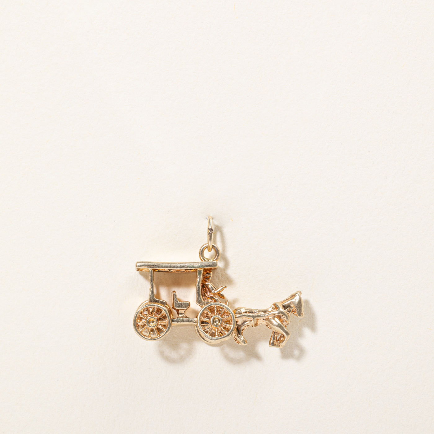 14k Yellow Gold Horse & Carriage Charm