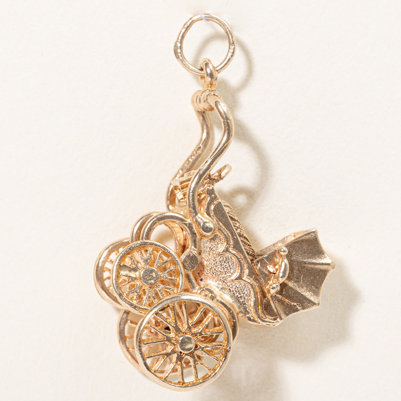 9k Yellow Gold Baby Carriage Charm