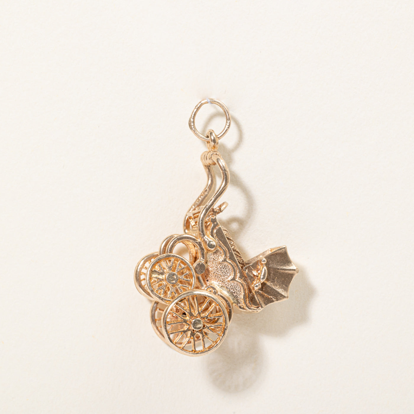 9k Yellow Gold Baby Carriage Charm