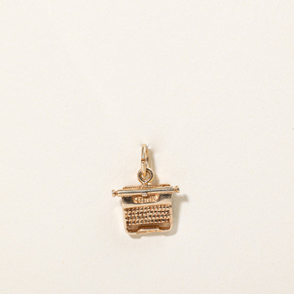 10k Yellow Gold Type Writer Charm