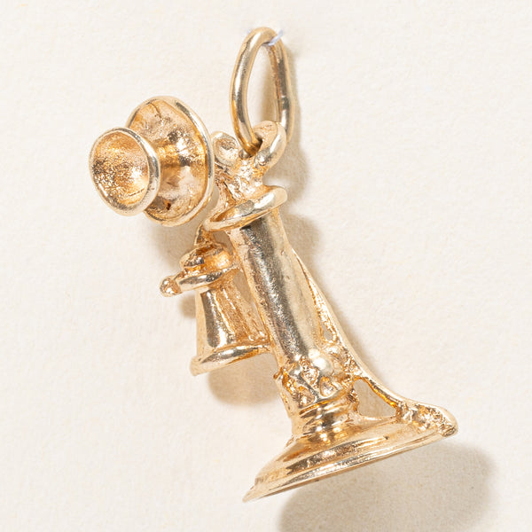 10k Yellow Gold Old Rotary Phone Charm