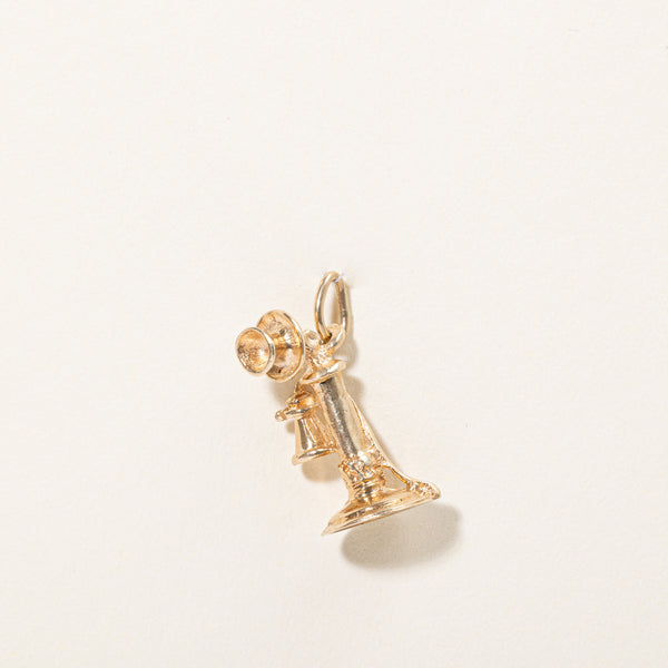 10k Yellow Gold Old Rotary Phone Charm