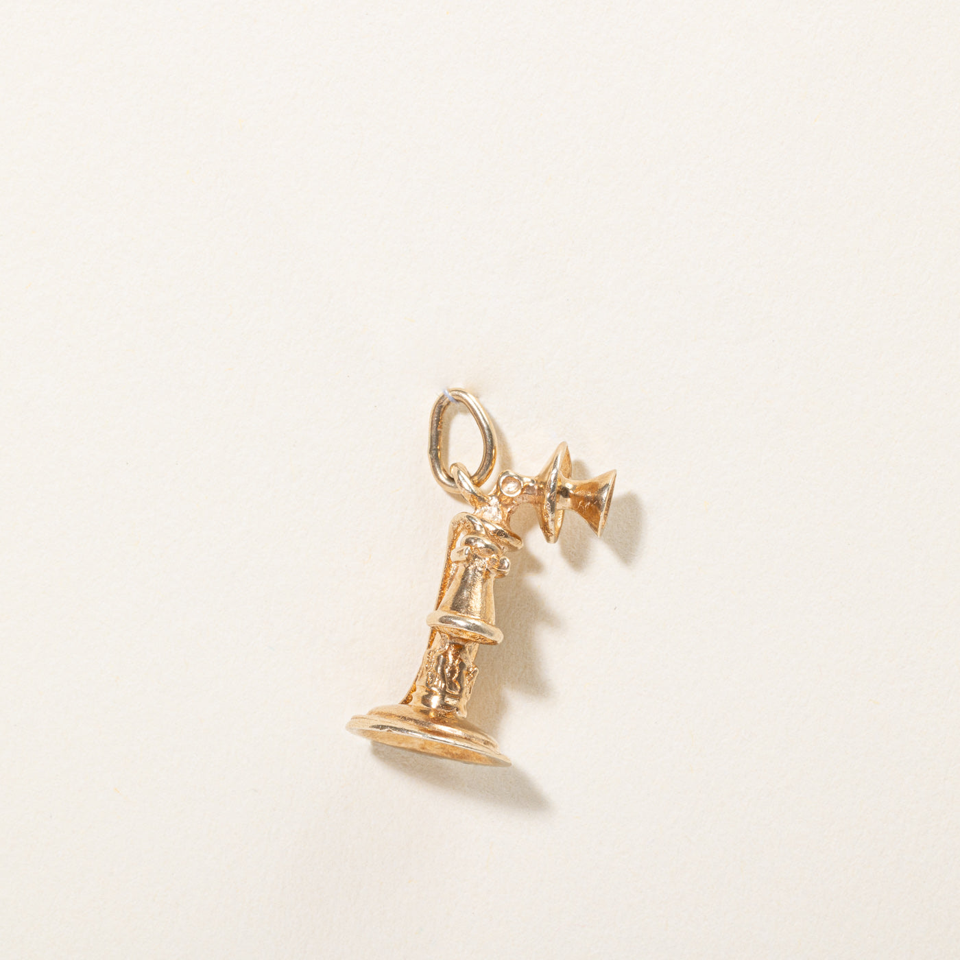 10k Yellow Gold Old Rotary Phone Charm