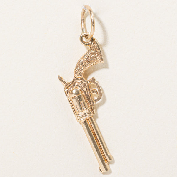 14k Yellow Gold Western Pistol Charm