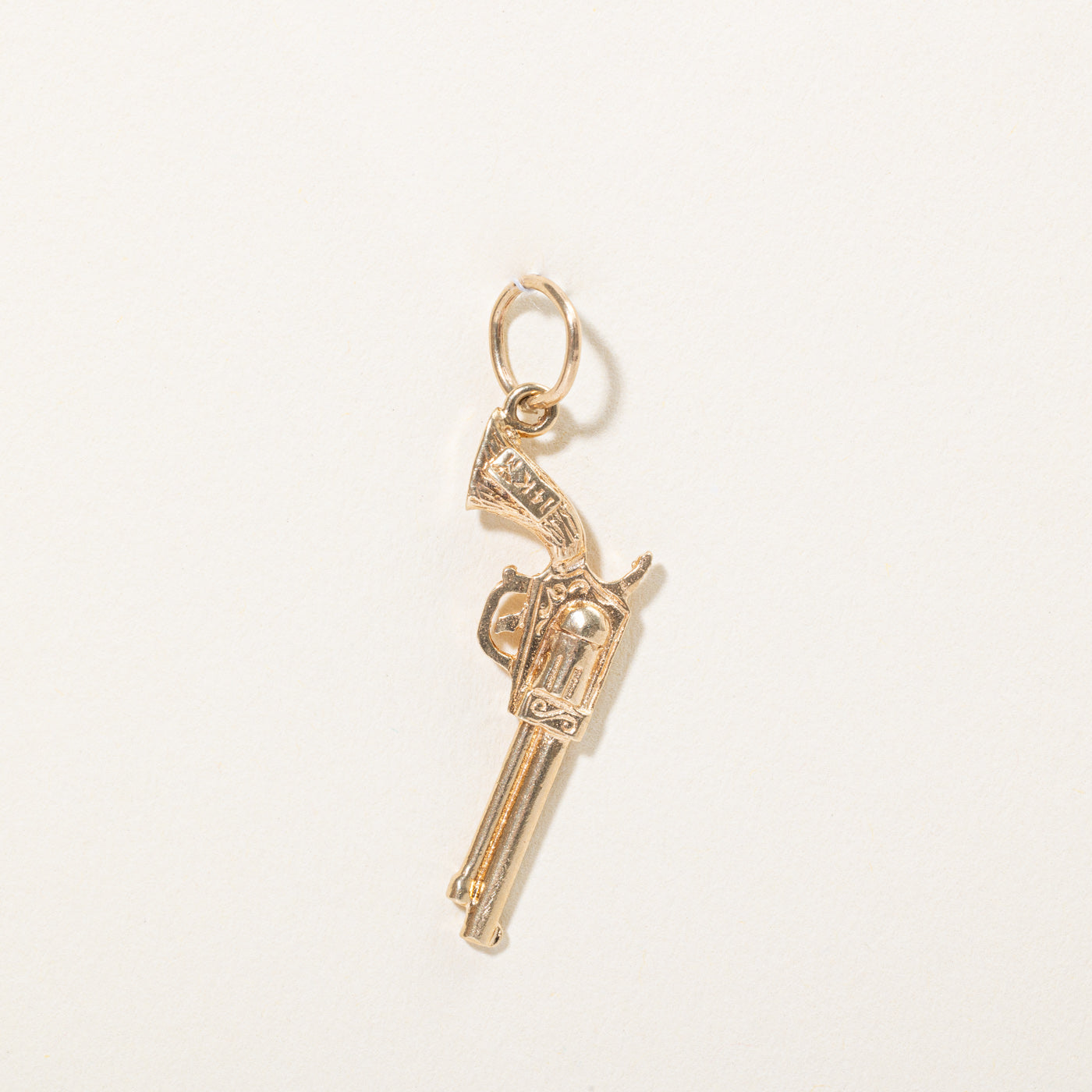 14k Yellow Gold Western Pistol Charm