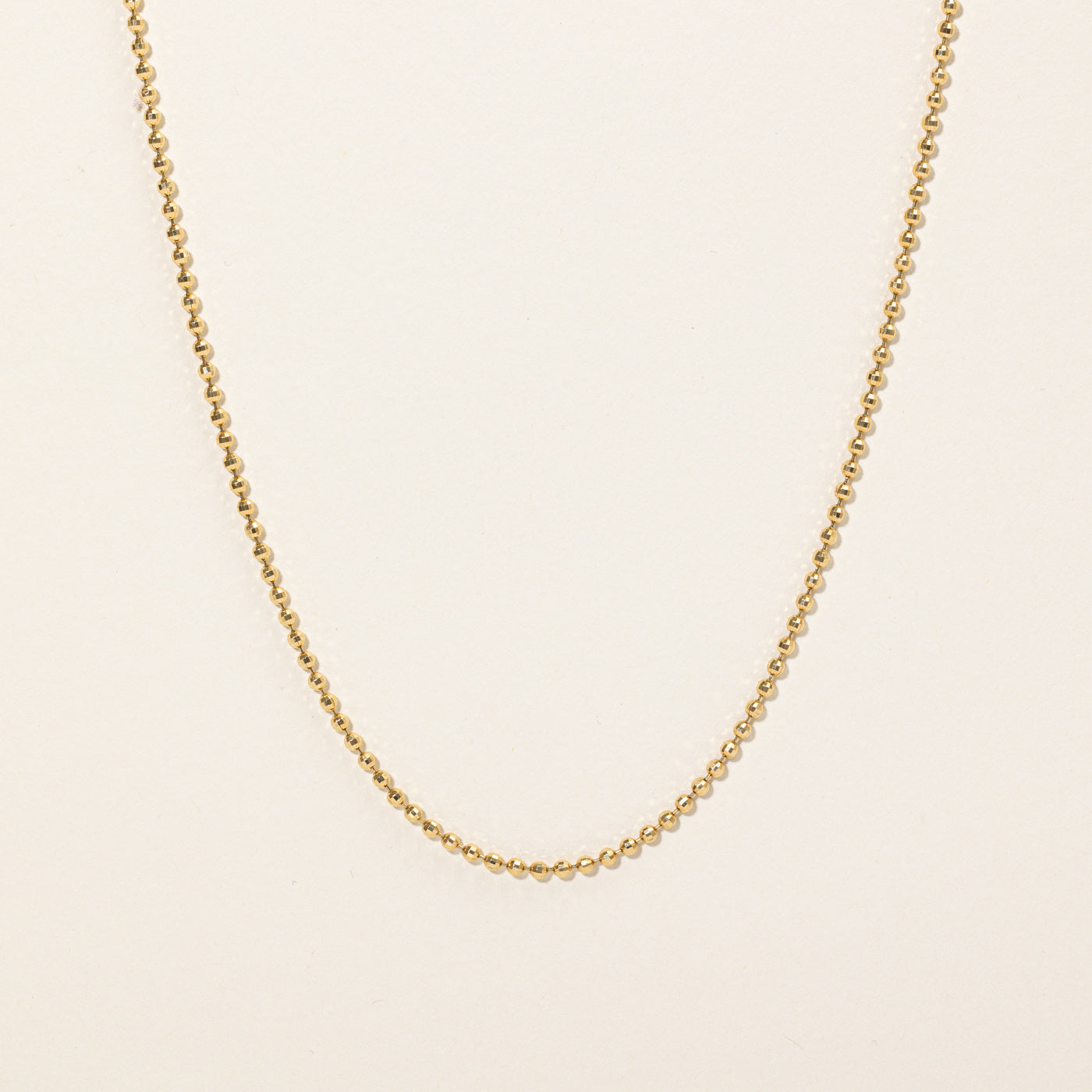 18k Yellow Gold Bead Link Chain | 17