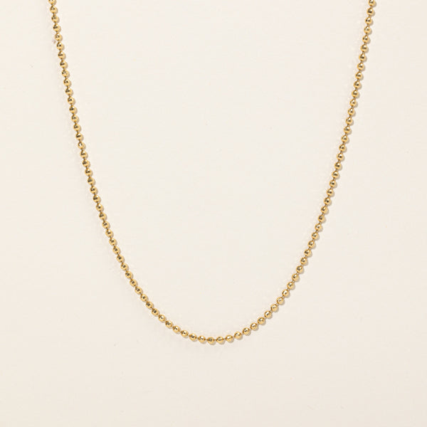 18k Yellow Gold Bead Link Chain | 17