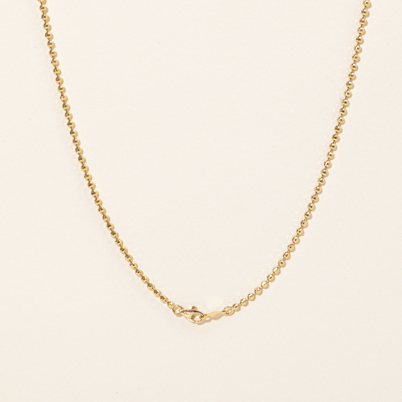 18k Yellow Gold Bead Link Chain | 17