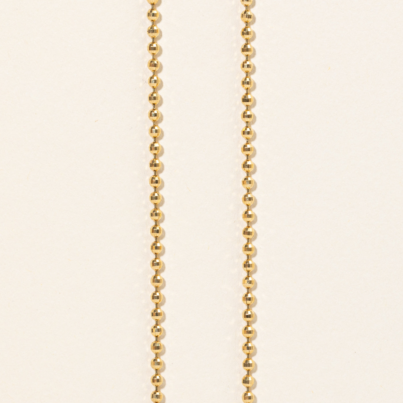 18k Yellow Gold Bead Link Chain | 17