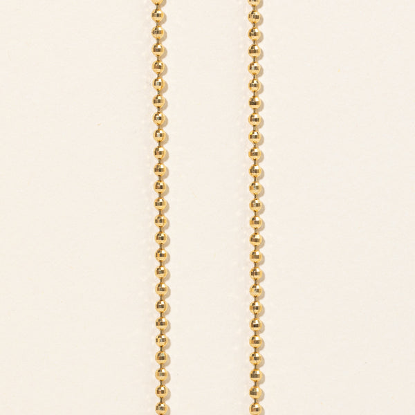 18k Yellow Gold Bead Link Chain | 17